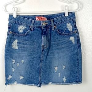 Appletree Boutique Jean Skirt W29 Distressed Ripped Denim Mini